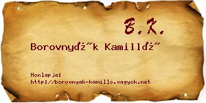 Borovnyák Kamilló névjegykártya